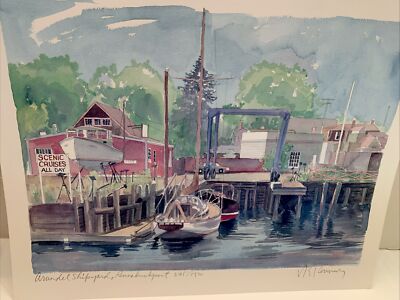 Robert E Kennedy Print Watercolor Signed Numbered Arundel Shipyard Kennebunkport