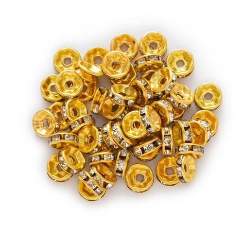 Spacer Beads Rhinestone Glass Jewelry Making Accessories Decor 50pcs - Picture 4 of 17