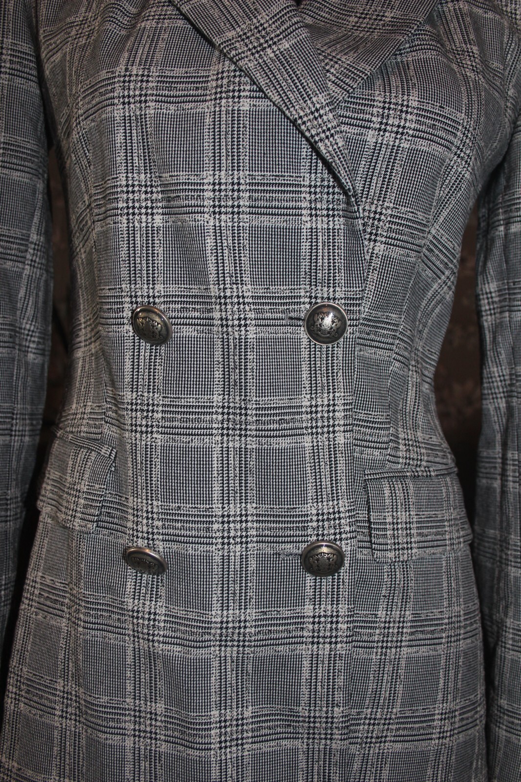 ZARA Checked Micro Houndstooth Check Monochrome D… - image 2