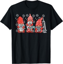 Nurse Christmas Gnomes Xmas Scrub Top For Nurses Gift Unisex T-Shirt