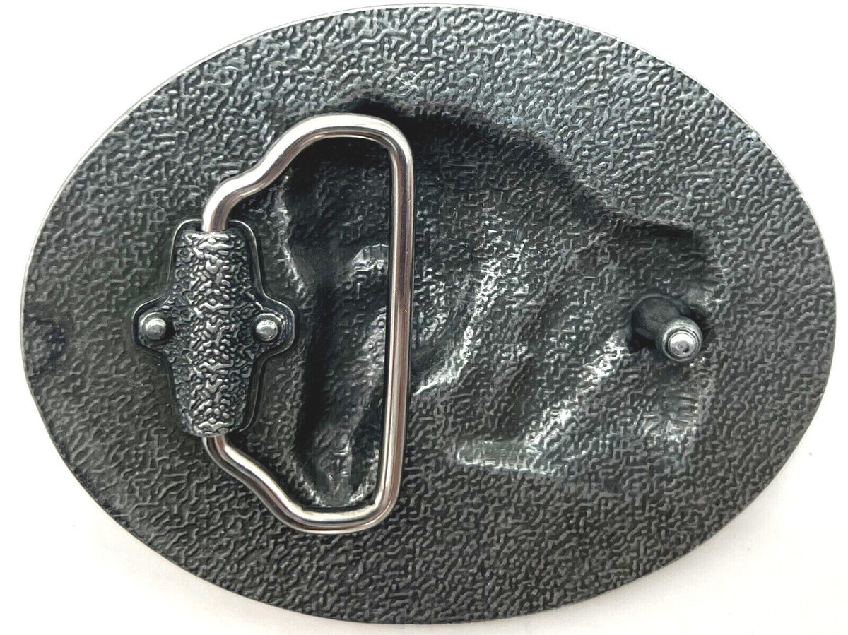 Western Horse Feathers Rodeo Black Enameled Belt Buckle New 