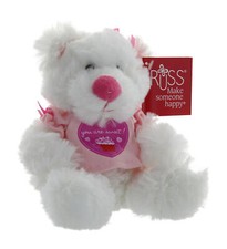 Russ Berrie Sweet Tee White Teddy Bear with Pink T-Shirt That Reads "You Are