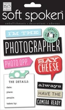 me & my BIG ideas Soft Spoken Embellishments, PHOTOGRAPHER - 8 pcs
