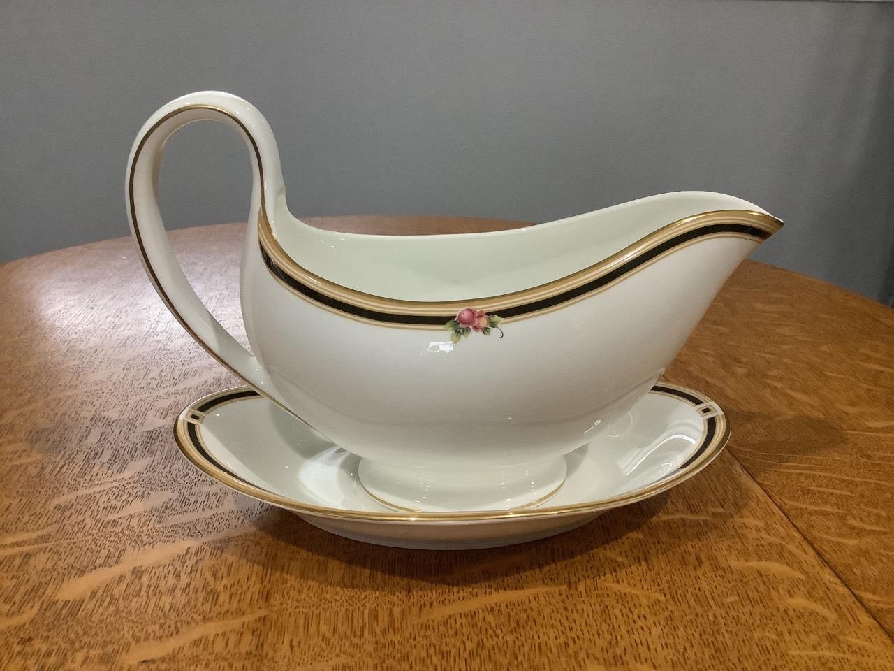 Wedgwood Clio bone china gravy boat with underplate from 1991