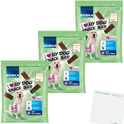 EDEKA Snack Bar mit 60% Huhn 3er Pack 3x100g Packung usy Block