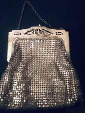 Vtg Whiting Davis silver metal mesh Chain purse 5 Prom Cruise