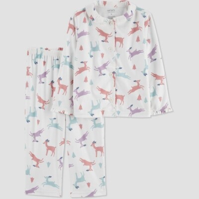 Carter's Just One You  Baby Girls' 2pc Reindeer Pajama Set Ivory 12M & 18M