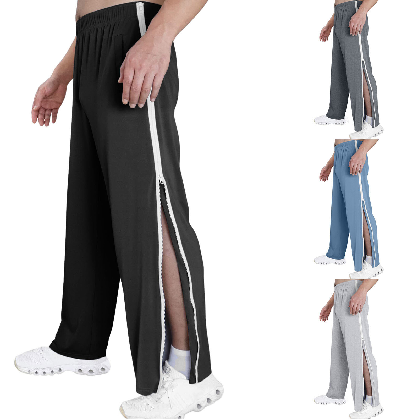 Men's Basketball Running Sweatpants with Split Design for Jogging