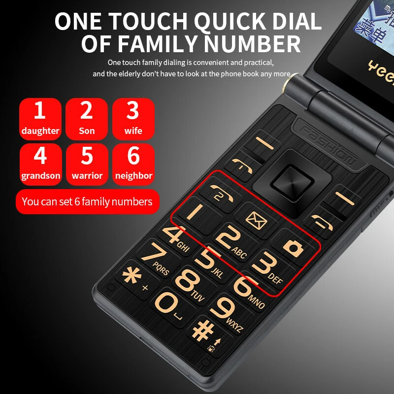 Business Mens Unlocked Flip Dual Sim Dual Screen Cell Mobile Phone Big Button - Image 3 of 4