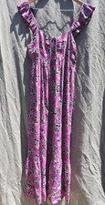 Loft Hibiscus Midi Halter Dress Ruffle Sleeveless Purple Size 10 $99 Retail New