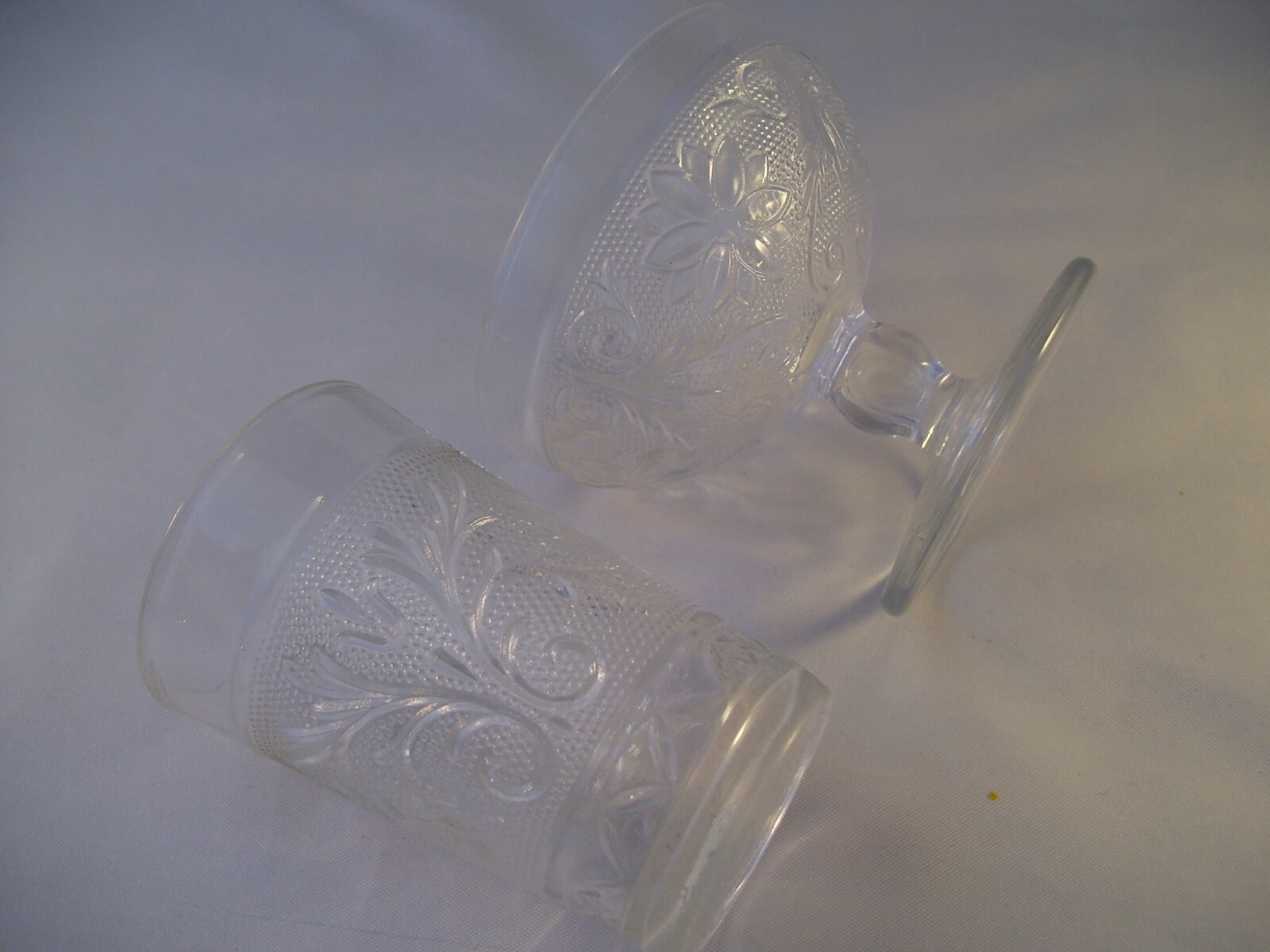 Indiana Sandwich Depression Glass Clear Small Juice & Footed Sherbet