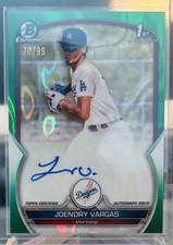 2023 Bowman Chrome Joendry Vargas Green Refractor 1st Autograph #/99 Auto SP