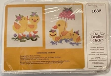 Vintage Embroidery Cross Stitch Kit Dandy Duckies Yellow Ducklings 1632 Unopened