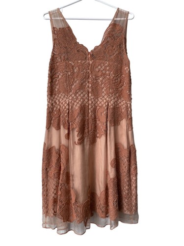 Yoana Baraschi Lace Overlay Celestina Dress Women 10 Blush Pink Feminine Elegant - Picture 2 of 7