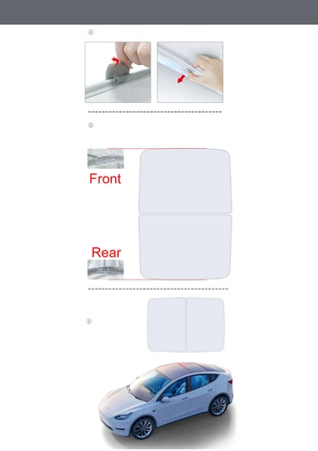 For Tesla Model Y 4Pcs Roof Sunshade Front Rear Top Windows Sun Shade Covers - Picture 14 of 15