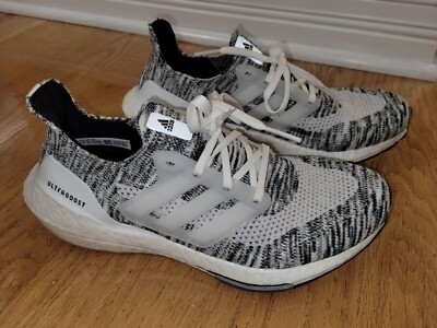 Adidas Women's Ultraboost 21 Running Shoes, White/White/Black Size 