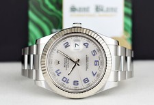 ROLEX - 18kt White Gold & SS DateJust II Silver Arabic Dial 116334 - SANT BLANC 4