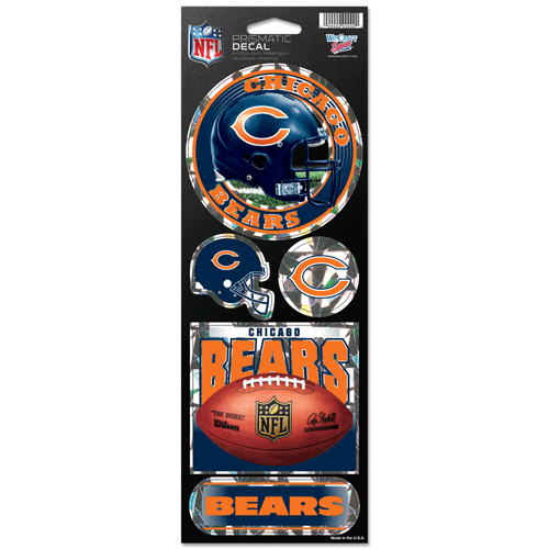 CHICAGO BEARS OFFICIAL 10.5" X 4" PRISMATIC DECAL SET NEW WINCRAFT ๐ป - Picture 1 of 1