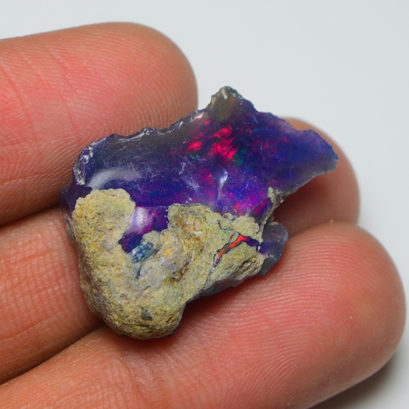 Blue Opal Rough 8.70  Carats, Smoked Ethiopian Welo Opal Rough, Fire Opal Rough