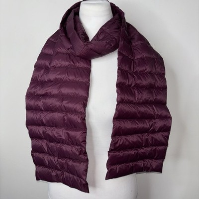 Paisley Road Duck Down Fill Lightweight Puffer Scarf 8'' x 73'' Plum Wine Color