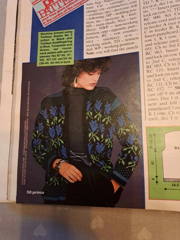 VINTAGE PRIMA MAGAZINE NOVEMBER 1986 SEWING & KNITTING PATTERNS, HANDICRAFTS - Image 3 of 4
