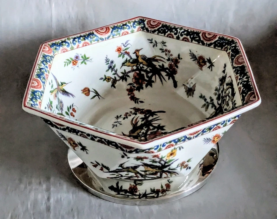 TÉTARD FRÈRES Coupe En Porcelaine de Limoges et Argent Massif Poinçon Minerve - Photo 4/4