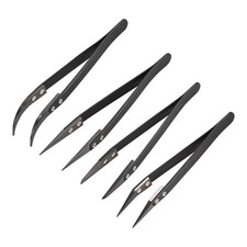 uxcell Precision Ceramic Tweezers Set Non-Conductive Heat Resistant Anti-Stat...