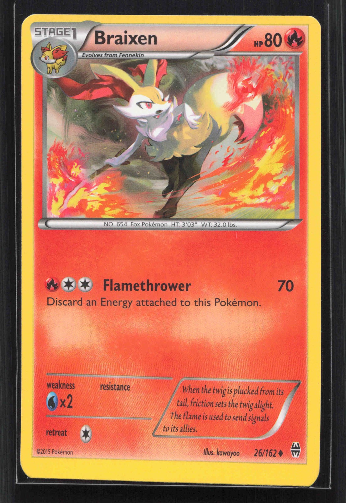 Braixen Uncommon XY - BREAKthrough 26/162 NM