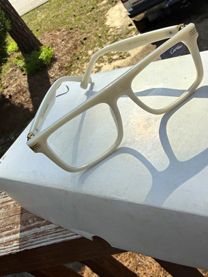 Cartier Designer White Square Full Rim Plastic Eyeglass Frames 55-18-140