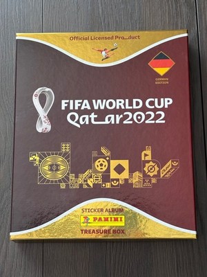 Panini WM 2022 Qatar Deutsche Treasure Box 1553/2022 m. NORMALEM Hardcover Album