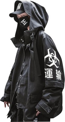 Niepce Techwear Atom Bomb Cyberpunk Windbreaker Urban Hip Hop Hooded Coat Jacket