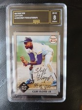 Cliff Floyd 1991 Front Row Draft Picks #49 Autographed #44/1500 Graded NM-MT 8