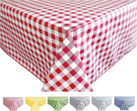 Wachstuch Tischdecke Abwaschbar Eckig 140 X 180 Cm Kariert Karo Rot