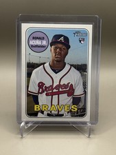 2018 Topps Heritage High Number #580 Ronald Acuna Jr RC Braves Rookie Card MLB . rookie card picture