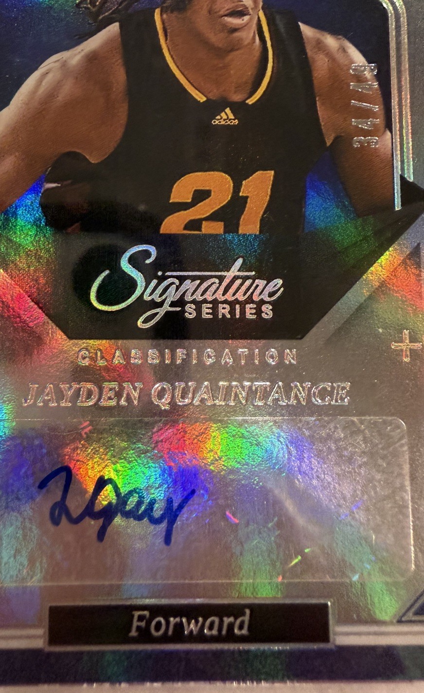 2025-26 Panini Signature Series Jayden Quaintance Encased Auto /49 SPURS RC MINT view 3