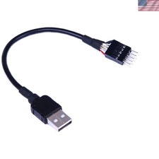 Versatile 9-Pin USB Male to USB 2.0 A Male Cable, 7.8 Inch, Lightweight