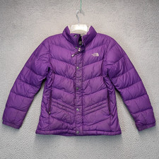 The North Face Jacket Girls XL Purple Down Quilted Outdoor Hiking Full Zip