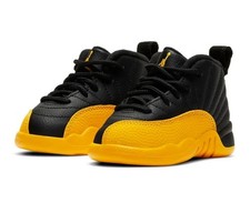 Jordan 12 Retro TD University Gold Black Toddler Kids Shoes Size 5C 859388-070