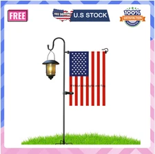 48″ Metal Garden Flag Holder Shepherd Hook – Easy‑Install with Wind Clips