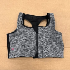 New Ruby Ribbon Zip Sport Demiette Bra Shadow Grey 34