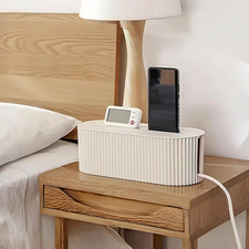 Cable Management Box Large Capacity with Lid ABS Plastic Cord Organizer for Powe