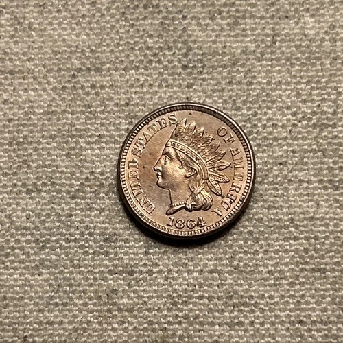 1864 Indian Head Cent Copper - Nickel 1c High Grade UNC Details MM