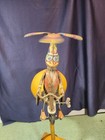 Vintage Lamp with  Tin Mechanical Wind-Up Duck on a Bike Toy.  One of a kind! — photo 1