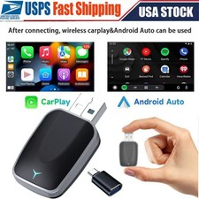 1 Pack 2-in-1 CarPlay Adapter Plug  Play Wired to Wireless Android Auto Adapter