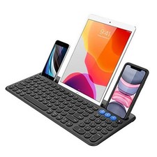 Universal Bluetooth Keyboard Multi-Device Built-in Cellphone Cradle Wireless