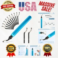 Versatile Deburring Tool for Metal, Plastic & Resin - 12 Steel Blades Included