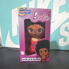 Mattel Barbie Micro Teenies 1st Black Barbie Micro Plush Doll Curly Hair 3 