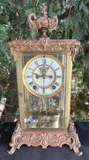 Antique C 1914 Ansonia CROWN Crystal Regulator Mantle Clock - ALL ORIGINAL