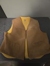 Vtg Carhartt Vest Men's XXL/2XL Sherpa-Lined Brown Duck 6SV Canvas USA-Made