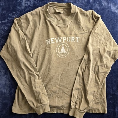 VTG Women's Comfort Colors Newport Rhode Island L/S T-shirt Small Brownish Grey